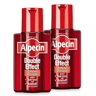 Alpecin Double Effect Anti Hair-Loss Shampoo With Dandruff Remover 2x 200 Ml  • £15.97