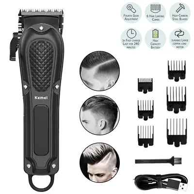 Professional Cordless Hair Clippers Trimmer Men Cutting Machine Barber Salon New • £13.98