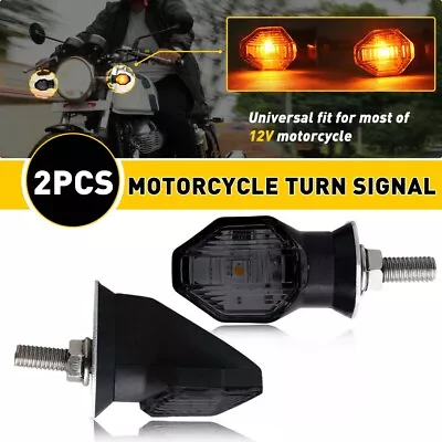 2X Mini Universal Motorcycle LED Turn Signal Indicator Blinker Light Motorbike • $11.49