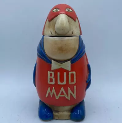 Budweiser 1975 Ceramarte Bud Man Solid Head Lidded Beer Stein. CS-1  7 3/4  Tall • $99.99