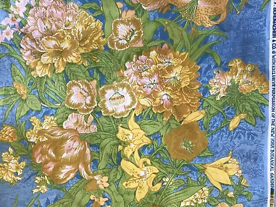 Vintage Schumacher & Co Buttercup Sky Blue & Gold 1/4 Metre 27x20”RARE • $8.16