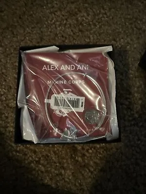 NEW NWT Alex And Ani Red US Marine Corps Shiny Silver Bracelet • $30