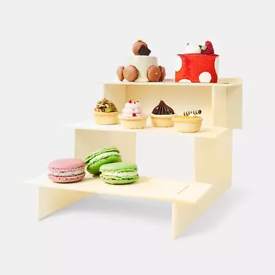 3 Tier Cupcake Wood Stand Tiered Dessert Cake Display Wedding Party Anniversary • $14.99