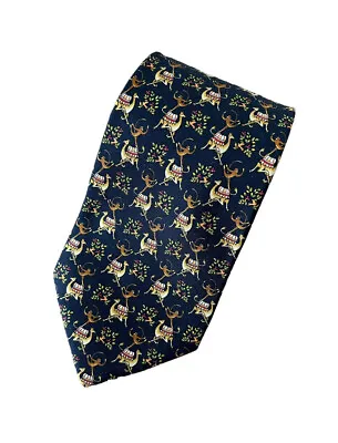 Salvatore Ferragamo Black Gold Silk Men's Neck Tie Designer Made In Italy • $49.95