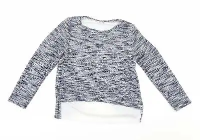 Miss Evie Girls Blue Round Neck Polyester Pullover Jumper Size 9-10 Years • £3.50
