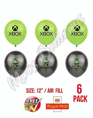 Xbox 12” Latex Balloons Gaming Gamer Happy Birthday 6pk UK Seller - Free P&P • £3.97