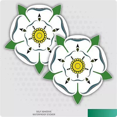 2 X Yorkshire Rose Self Adhesive Stickers Car Van Truck Taxi Lorry • £1.78