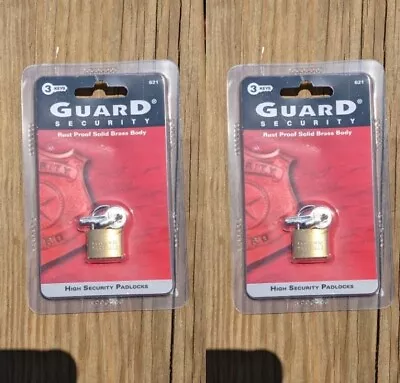 2 Small Metal Padlocks Mini Brass Tiny Box Locks Keyed Luggage 3 Keys 20mm Safe • $7.95