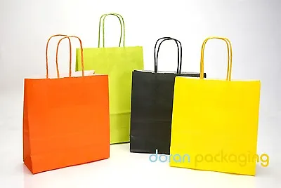 £88.08 • Buy Coloured Paper Bag Twist Handle Party Gift Carrier / Bags With Handles - Small
