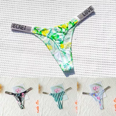 Women Underwear Rhinestone G String Thong T Back Panties Low Waist Seamless • £4.61