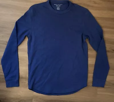 American Eagle Men’s Long Sleeve Thermal Super Soft Standard Fit Size Small Blue • $10.99