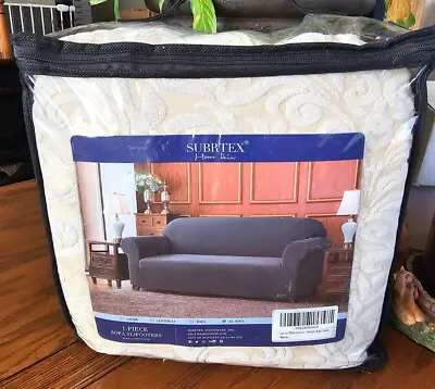 Subrtex Slip Cover Sofa White W Tan NIP  Size XL Couch Slipcover X002B3VGGR • $14.99