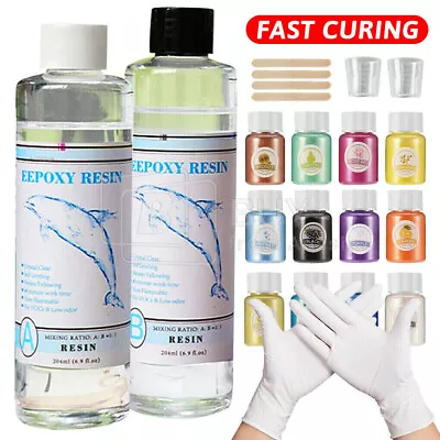 1:1 Epoxy Resin Casting Ultra Clear Craft Mica Powder AB Kit Coating Paste DIY • $18.80