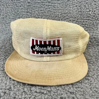Vintage K Brand Moor Mans Snapback Hat Mesh Trucker White Flawed Patch Logo 90s • $17.38