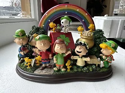 St Patrick's Day  Peanuts Gang Danbury Mint Lighted Sculpture Luck Of The Irish • $174.99