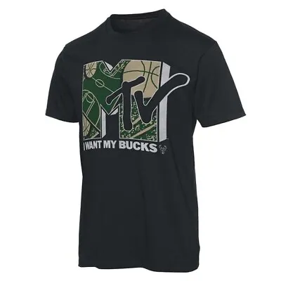 NBA Milwaukee Bucks Junk Food Clothing Black XL MTV Mens Graphic Tee NWT • $24