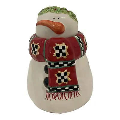 Snowman Cookie Jar Lisa Hilliker For Roscher Ceramic Christmas Winter 10” Tall • $17