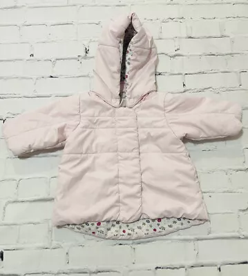 Baby Girls 0-3 Months Clothes Cute Pink H&M Hooded Coat  *We Combine Postage* • £4.05