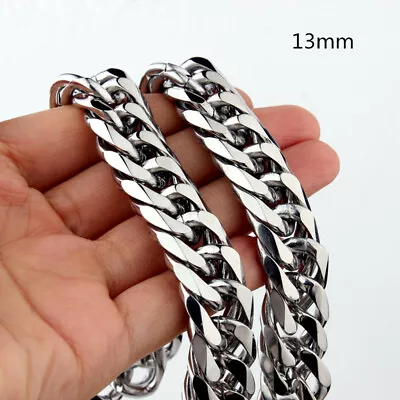 Heavy Strong Men Stainless Steel Curb Cuban Link Chain Necklace Jewelry • $11.39