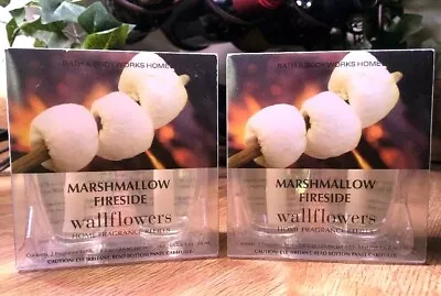 4 Bath & Body Works MARSHMALLOW FIRESIDE Wallflower Refill Bulbs (2 Boxes) • $24.95