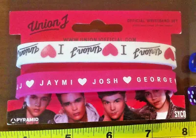 Wristband Union J  Bracelets Pink White Official New Music Pop Band • £4.49