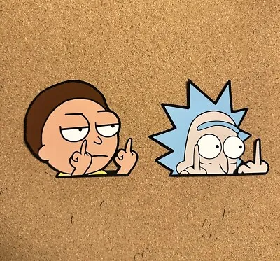 Rick And Morty Middle Finger Funny Jdm Honda Acura Window Vinyl Decal Sticker • $7.50
