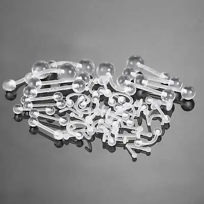 50PCS Nail Stud Nose Ring Lip Ear Eyebrow Clear Acrylic Retainer Stud Piercing • $9.99