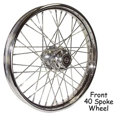 21  X 2.15  Chrome 40 Spoke Front Rim Wheel Harley Softail FXST Dyna 00-06 • $249.95