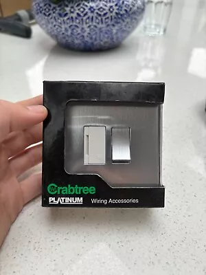 Crabtree Platinum 13a Switched Fused Spur Satin Chrome • £2