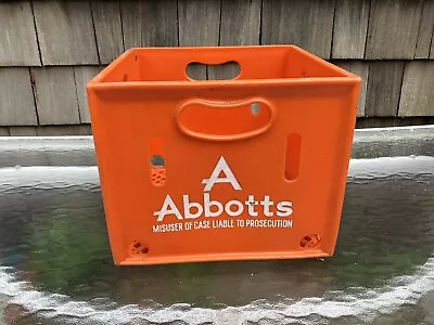 Vintage Abbotts Dairy Orange Plastic Milk Crate Pennsylvania • $30