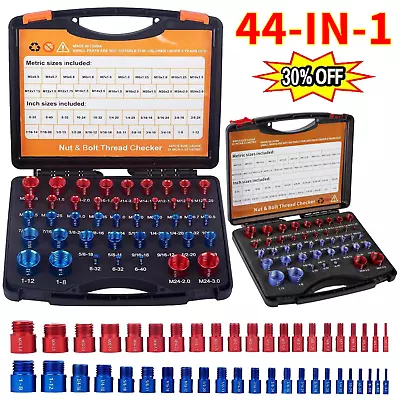 44pcs Inch & Metric Thread Checker Gauges Sets - Nut & Bolt Identifier Inspector • $35.09