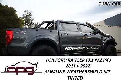 Slimline Tinted Weathershield Kit For Ford Ranger Twincab PX1 PX2 PX3 Wildtrak • $134