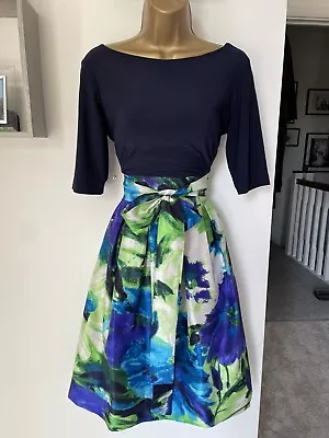£20 • Buy Beautiful Jessica Howard Dress Size M-L Bright Blue And Green Bow