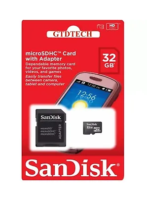 SanDisk 4GB 8GB 16GB 32GB Micro SD SDHC Class 4 TF Flash Memory Card Adapter Lot • $9