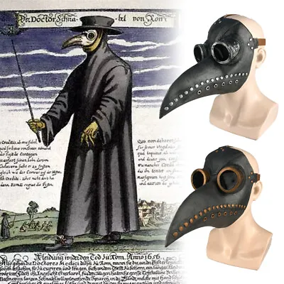 $13.99 • Buy Plague Doctor Mask Birds Long Mouth Nose Beak Faux Latex Steampunk Halloween
