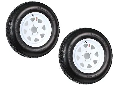 2-Pk Trailer Tire Rim ST205/75D15 15 In. Load C 5 Lug White Spoke Wheel • $198.97