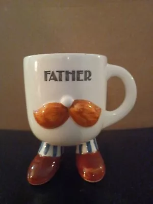 Vintage Enesco FATHER Mug Mustache 1976 Coffee Mug Tea Cup 8oz Japan • $8.84