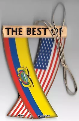 Rear View Mirror Car Flags Ecuador And USA Unity Flagz For Inside The Car • $12.98