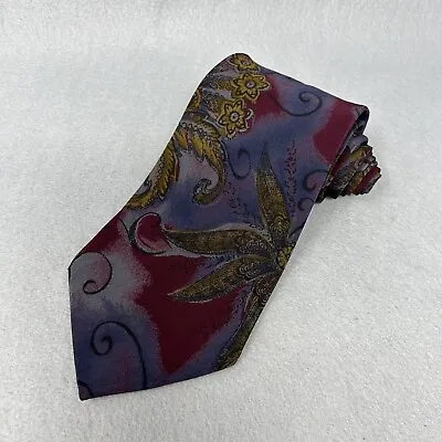 J.T. Beckett Ancient Madder Purple Silk Floral Men's Necktie 3.75 X 56 • $8.18