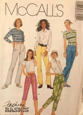 McCalls 8725 Fashion Basics Pattern Pants 3 Lengths Size AX 468 Slim Uncut • $5.90