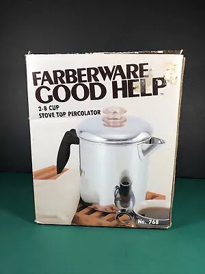 Vintage FABERWARE | Stove Top Percolator 8 Cup Stainless Steel Coffee Pot | #768 • $29.99