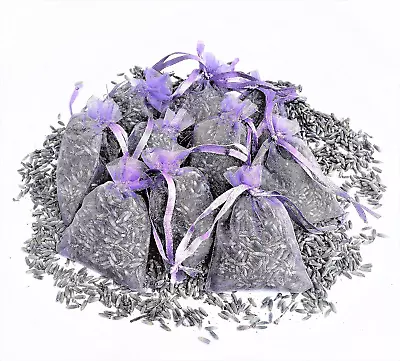 12 Bags Of Dried English Lavender In Small Lilac Organza Bags -Real Flower /Moth • £10.99