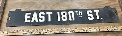 Vintage New York Subway Low-V Metal Destination Sign: East 180th ST. • $50