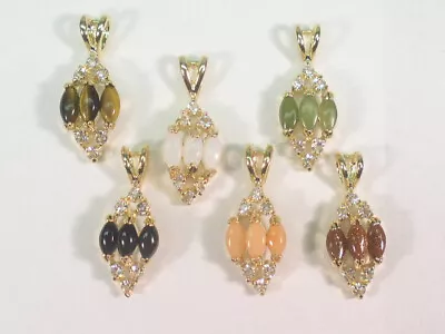 **** 5  PENDANTS *No Opal*  GEMSTONE SEMI-PRECIOUS CRYSTALS WHOLESALE LOT 210.6 • $14.95