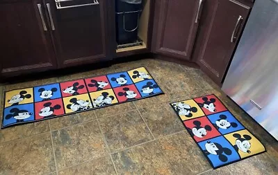 2 SETS Mickey Mouse Floor Mat Non-Slip For Kitchen/Bathroom 40*60 & 40*115 • $15.55