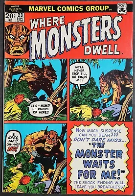 Where Monsters Dwell 23 Marvel Comics Bronze Age Horror Monster Jack Kirby Art • $9.99