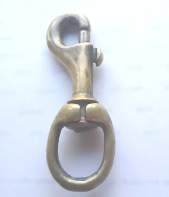 Antique Solid Brass Swivel Clip Snap Hook Mail Carrier Bag City Milwaukee  • $18.95