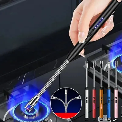 USB Rechargeable Electric Arc Candle Lighter Windproof BBQ Kitchen Flexible • £7.55