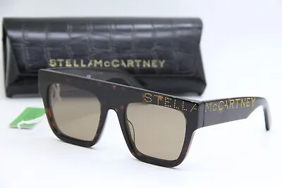 New Stella Mccartney Sc40032i 52e Black Brown Authentic Sunglasses W/case 51-19 • $164.65