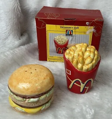 Vintage McDonald's 1997 Big Mac & Fries Salt & Pepper Set Treasure Craft W/box • $18.99